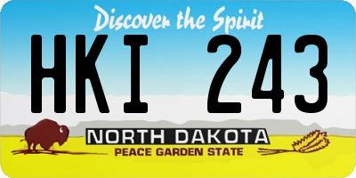ND license plate HKI243