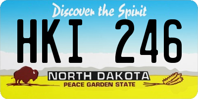 ND license plate HKI246