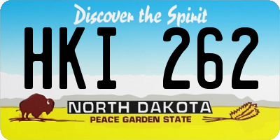 ND license plate HKI262