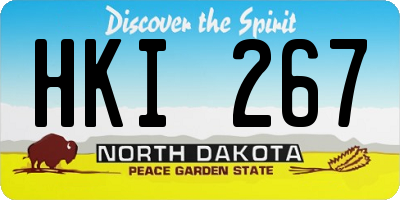 ND license plate HKI267