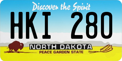 ND license plate HKI280