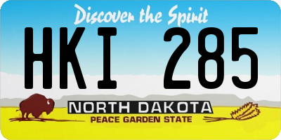 ND license plate HKI285