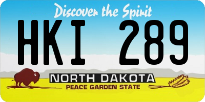 ND license plate HKI289