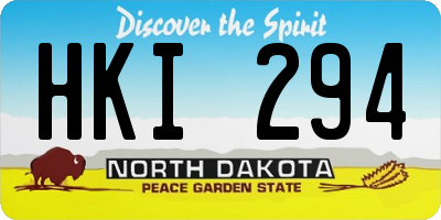 ND license plate HKI294