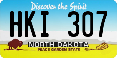 ND license plate HKI307