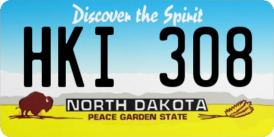 ND license plate HKI308