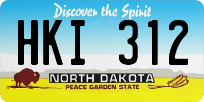 ND license plate HKI312