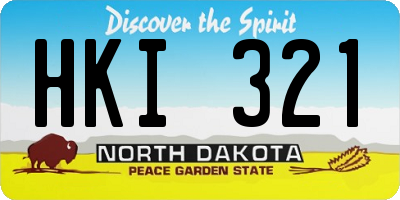 ND license plate HKI321
