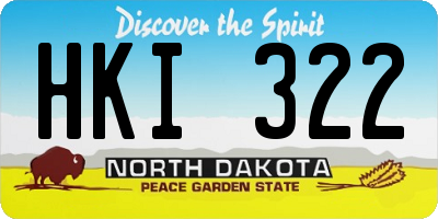 ND license plate HKI322