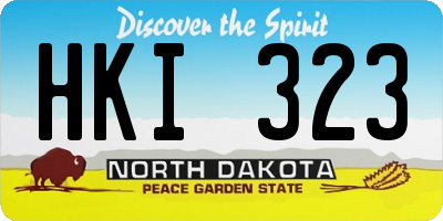 ND license plate HKI323