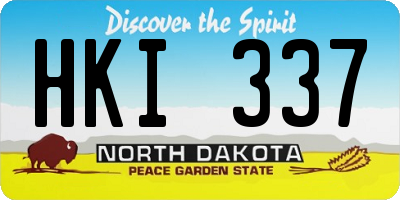 ND license plate HKI337
