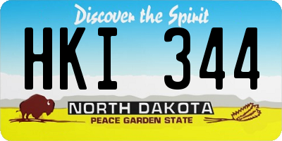 ND license plate HKI344