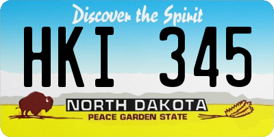 ND license plate HKI345