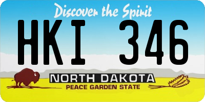 ND license plate HKI346