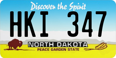 ND license plate HKI347