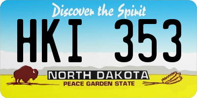 ND license plate HKI353