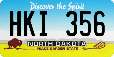 ND license plate HKI356