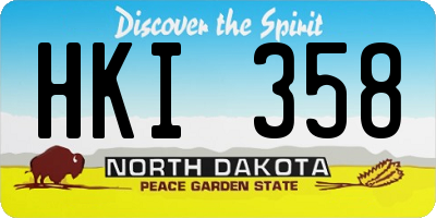 ND license plate HKI358