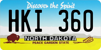 ND license plate HKI360