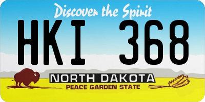 ND license plate HKI368