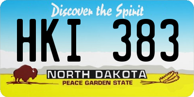 ND license plate HKI383