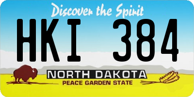 ND license plate HKI384