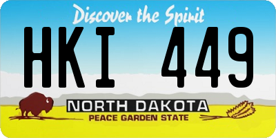 ND license plate HKI449