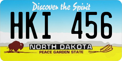 ND license plate HKI456