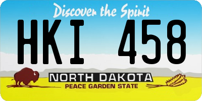 ND license plate HKI458