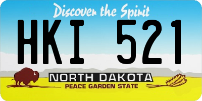 ND license plate HKI521
