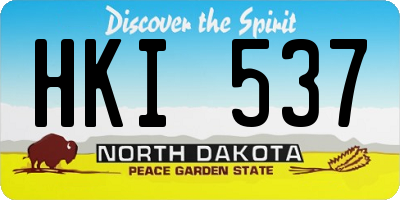 ND license plate HKI537