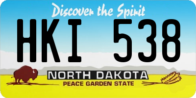 ND license plate HKI538