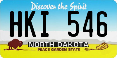 ND license plate HKI546
