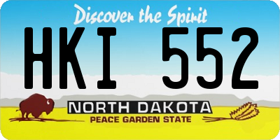 ND license plate HKI552