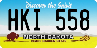 ND license plate HKI558