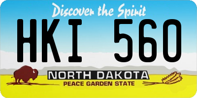 ND license plate HKI560