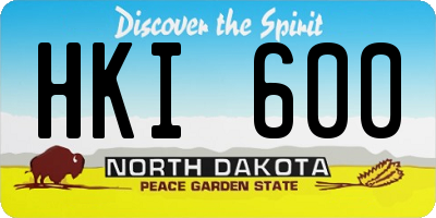 ND license plate HKI600