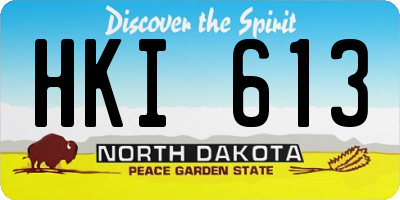 ND license plate HKI613