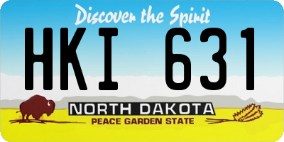 ND license plate HKI631