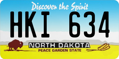 ND license plate HKI634