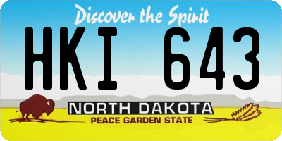 ND license plate HKI643