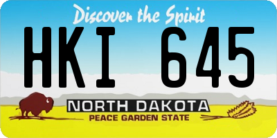 ND license plate HKI645