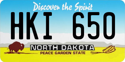ND license plate HKI650