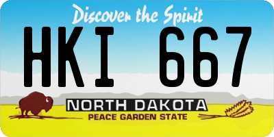 ND license plate HKI667