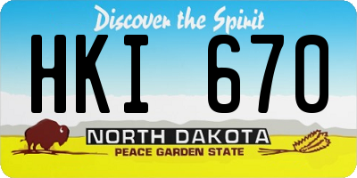 ND license plate HKI670
