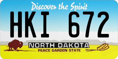 ND license plate HKI672