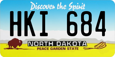 ND license plate HKI684