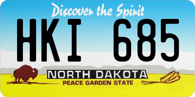 ND license plate HKI685