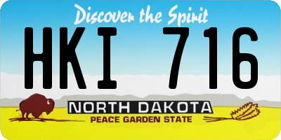 ND license plate HKI716