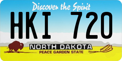 ND license plate HKI720